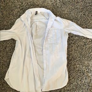 Blue button up work shirt